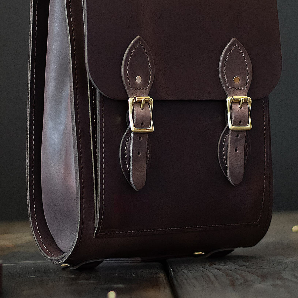 Leather Front Pocket Satchel